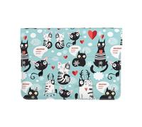 QGWDYYJQ Housse de protection en cuir pour ordinateur portable Motif chats noirs et blancs