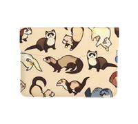 QGWDYYJQ Housse de protection en cuir pour ordinateur portable Motif furet poilu