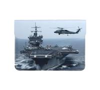 QGWDYYJQ Housse de protection pour ordinateur portable en cuir imprimé porte-avions
