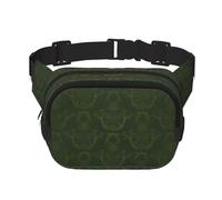 QGWDYYJQ Hunter Sac banane carré double épaisseur Motif pétales floraux Vert, Noir , Taille unique