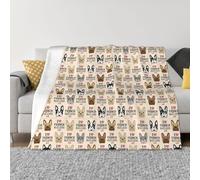 QGWDYYJQ Jeté de lit en micro polaire ultra douce avec inscription « I Love French Bulldog »