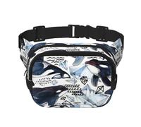 QGWDYYJQ Killer Whale Sac banane carré double couche imprimé sac banane sac de voyage, Noir , Taille unique