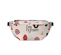 QGWDYYJQ Little Boys and Girls in Firefighters Sac banane imprimé Sac banane Sac de voyage, Noir , Taille unique