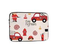 QGWDYYJQ Little Boys and Girls in FireFighters Sac de protection pour ordinateur portable Motif pompiers
