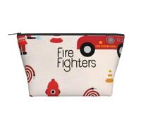 QGWDYYJQ Little Boys and Girls in Firefighters Sac de rangement quotidien imprimé Trousse de maquillage Trousse de toilette de voyage, Noir , Taille unique
