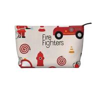 QGWDYYJQ Little Boys and Girls in Firefighters Trousse de toilette de voyage en velours côtelé imprimé, Noir , Taille unique