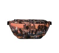 QGWDYYJQ Los Angeles Palm Trees Sac banane à bandoulière imprimé Sac banane Sac de voyage, Noir , Taille unique