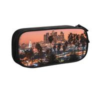 QGWDYYJQ Los Angeles Palm Trees Trousse à crayons portable avec imprimé palmiers, Noir , Taille unique, Pochette à monnaie