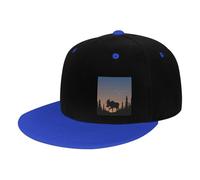 QGWDYYJQ Moose Mountain Pine Tree Wilderness Imprimé Contraste Hip Hop Casquette de baseball Loisirs en plein air Casquette, bleu, 4-7