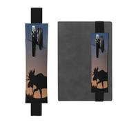 QGWDYYJQ Moose Mountain Pine Tree Wilderness Porte-stylo en cuir imprimé marque-page Trousse à crayons, Noir , Taille unique, Pochette à monnaie