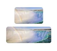 QGWDYYJQ Niagara Falls Lot de 2 tapis de sol décoratifs pour cuisine