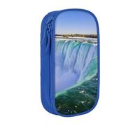 QGWDYYJQ Niagara Falls Trousse à crayons double couche imprimée Grande capacité Organiseur portable, bleu, Taille unique, Pochette à monnaie