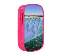 QGWDYYJQ Niagara Falls Trousse à crayons double couche imprimée Grande capacité Organiseur portable, rose, Taille unique, Pochette à monnaie