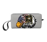 QGWDYYJQ Petit sac de maquillage imprimé drapeau américain aigle imprimé de l'armée américaine