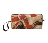 QGWDYYJQ Petite trousse de maquillage avec imprimé drapeau britannique pour guitare