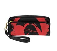 QGWDYYJQ Petite trousse de maquillage en cuir véritable avec motif tasses à thé et roses, Spartan Warrior Casque, Taille unique