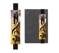 QGWDYYJQ Piano Violon Notes de musique Porte-stylo en cuir imprimé marque-page Trousse à crayons, Noir , Taille unique, Pochette à monnaie