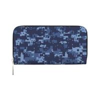 QGWDYYJQ Portefeuille à main en cuir véritable imprimé camouflage avec fermeture éclair, Noir , Taille unique