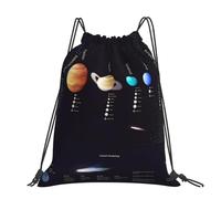 QGWDYYJQ Sac à dos avec cordon de serrage et cordon de serrage Motif système solaire Jupiter Saturne