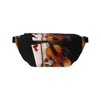 QGWDYYJQ Sac banane avec imprimé partitions de violon, Noir , Taille unique
