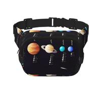 QGWDYYJQ Sac banane carré double couche imprimé Jupiter Saturne Système solaire, Noir , Taille unique