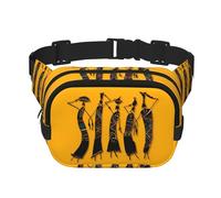 QGWDYYJQ Sac banane double couche carré imprimé culture africaine créative sac banane sac de voyage, Noir , Taille unique