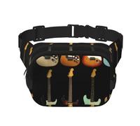 QGWDYYJQ Sac banane double couche imprimé imprimé guitare art sac banane sac de voyage, Noir , Taille unique