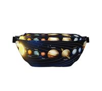 QGWDYYJQ Sac banane imprimé Exploring The Solar System, Noir , Taille unique