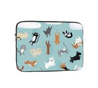 QGWDYYJQ Sac de protection pour ordinateur portable imprimé chats et chiens pluvieux