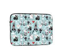 QGWDYYJQ Sac de protection pour ordinateur portable Motif chats noirs et blancs