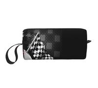 QGWDYYJQ Sac de rangement à main avec drapeau à carreaux imprimé course