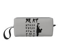 QGWDYYJQ Silhouettes d'arts martiaux - Petit sac de maquillage imprimé - Sac de rangement portable