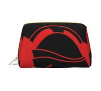 QGWDYYJQ Spartan Warrior Trousse de maquillage en cuir avec imprimé casque de guerrier, blanc, Taille unique