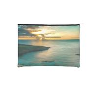 QGWDYYJQ Sunrise Over Hanauma Bay Oahu Hawaï Trousse de maquillage réutilisable en papier imprimé