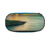 QGWDYYJQ Sunrise Over Hanauma Bay Oahu Trousse à crayons imprimée Hawaï Organiseur de papeterie Portable, Noir , Taille unique, Pochette à monnaie