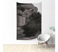 QGWDYYJQ Tapisserie imprimée lion et lionne 152,4 x 101,6 cm Tapisserie murale esthétique
