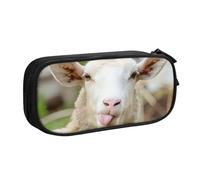 QGWDYYJQ Trousse à crayons amusante avec motif de mouton et langue de mouton mignon, Noir , Taille unique, Pochette à monnaie