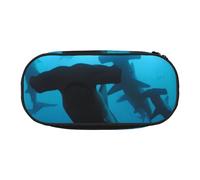 QGWDYYJQ Trousse à crayons avec motif requins marteaux, trousse à crayons portable, Noir , Taille unique, Pochette à monnaie