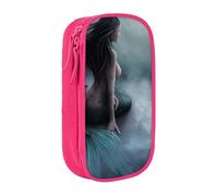 QGWDYYJQ Trousse à crayons avec motif sirène et bateau pirate de mer - Grande capacité - Double couche - Organiseur portable, rose, Taille unique, Pochette à monnaie