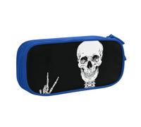 QGWDYYJQ Trousse à crayons avec motif tête de mort, bleu, Taille unique, Pochette à monnaie