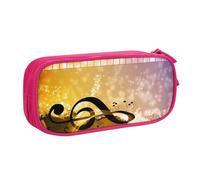 QGWDYYJQ Trousse à crayons avec notes de musique pour piano et violon, rose, Taille unique, Pochette à monnaie