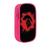 QGWDYYJQ Trousse à crayons double couche avec casque de guerrier spartiate imprimé - Organiseur portable, rose, Taille unique, Pochette à monnaie