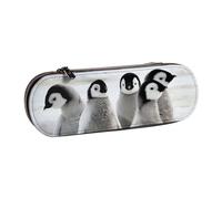 QGWDYYJQ Trousse à crayons en cuir avec imprimé pingouin empereur