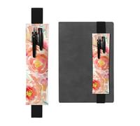 QGWDYYJQ Trousse à crayons en cuir imprimé pivoine pêche, Noir , Taille unique, Pochette à monnaie