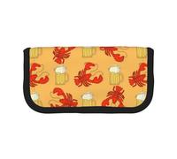 QGWDYYJQ Trousse à crayons en toile imprimée Motif bière et écrevisses, Noir , Taille unique, Pochette à monnaie