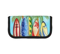 QGWDYYJQ Trousse à crayons en toile imprimée planche de surf, Noir , Taille unique, Pochette à monnaie