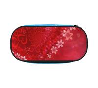 QGWDYYJQ Trousse à crayons pour la Saint Valentin Motif cœur et fleurs Rouge, Noir , Taille unique, Pochette à monnaie