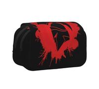 QGWDYYJQ Trousse à stylos avec double coque imprimée casque de guerrier spartan, Noir , Taille unique, Pochette à monnaie