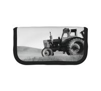 QGWDYYJQ Trousse à stylos en toile imprimée tracteur agricole, Noir , Taille unique, Pochette à monnaie
