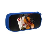 QGWDYYJQ Trousse de papeterie avec imprimé partitions de violon, bleu, Taille unique, Pochette à monnaie